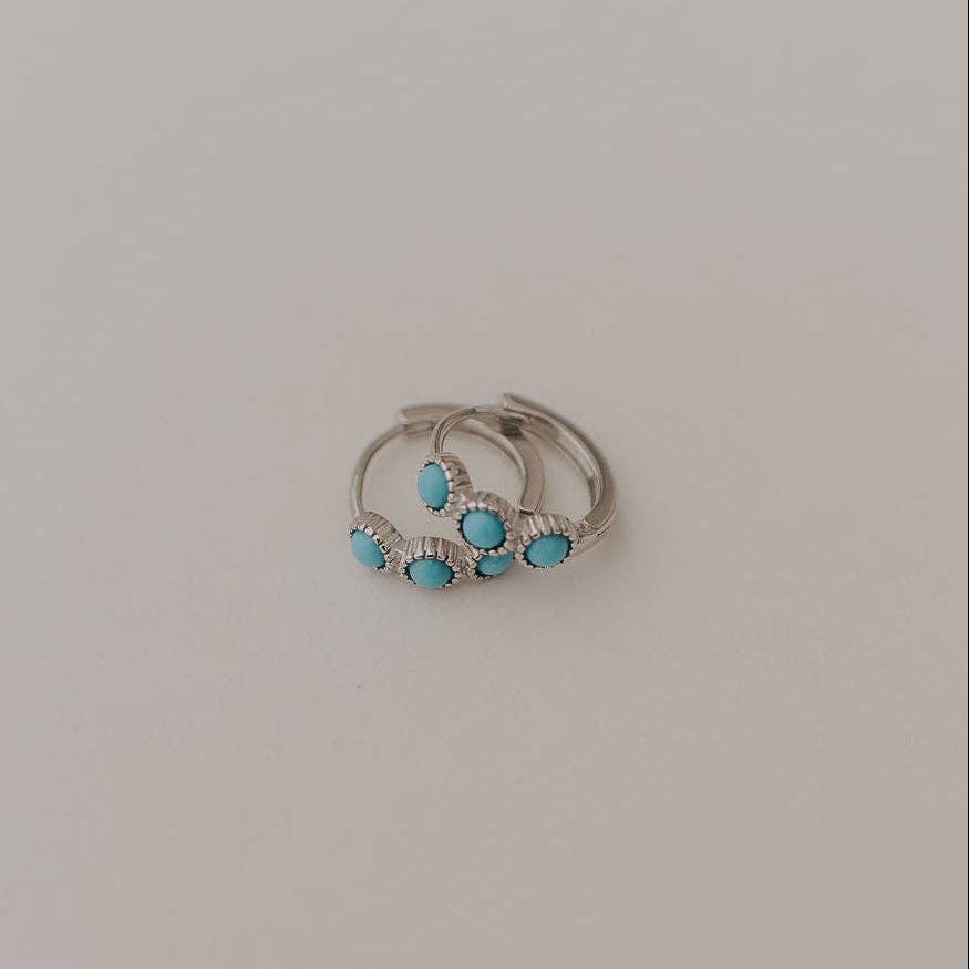 Lainey Turquoise Hoops