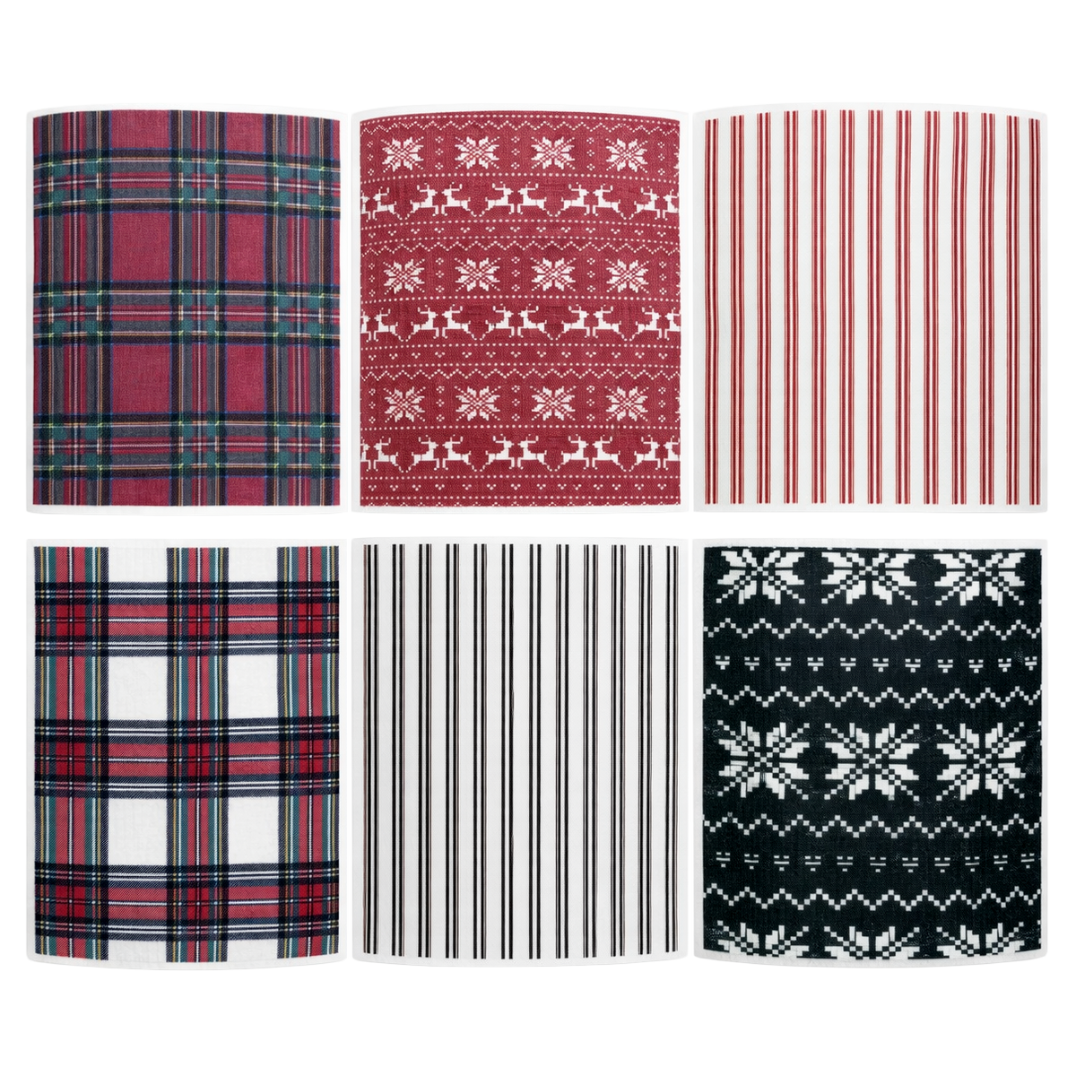 *NEW* Holiday Pattern Swedish Dishcloths, Set of 6