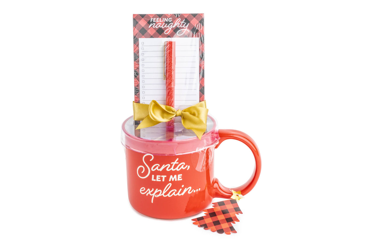 20oz Camper Mug Gift Set - Santa, I can explain Design