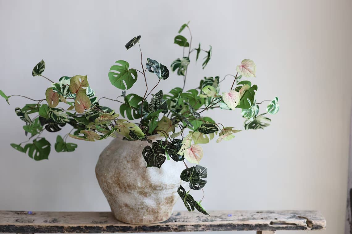 Designer’s Favorite – 27" Soft-Touch Faux Monstera Spray