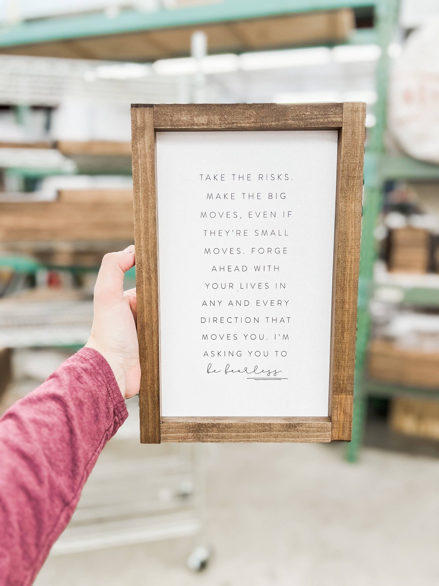 Take the Risks | Handmade Wood Sign, Wall Art