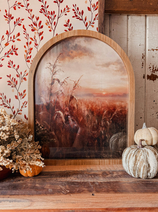 Framed Arch - Autumn Cornfield Sunset Print
