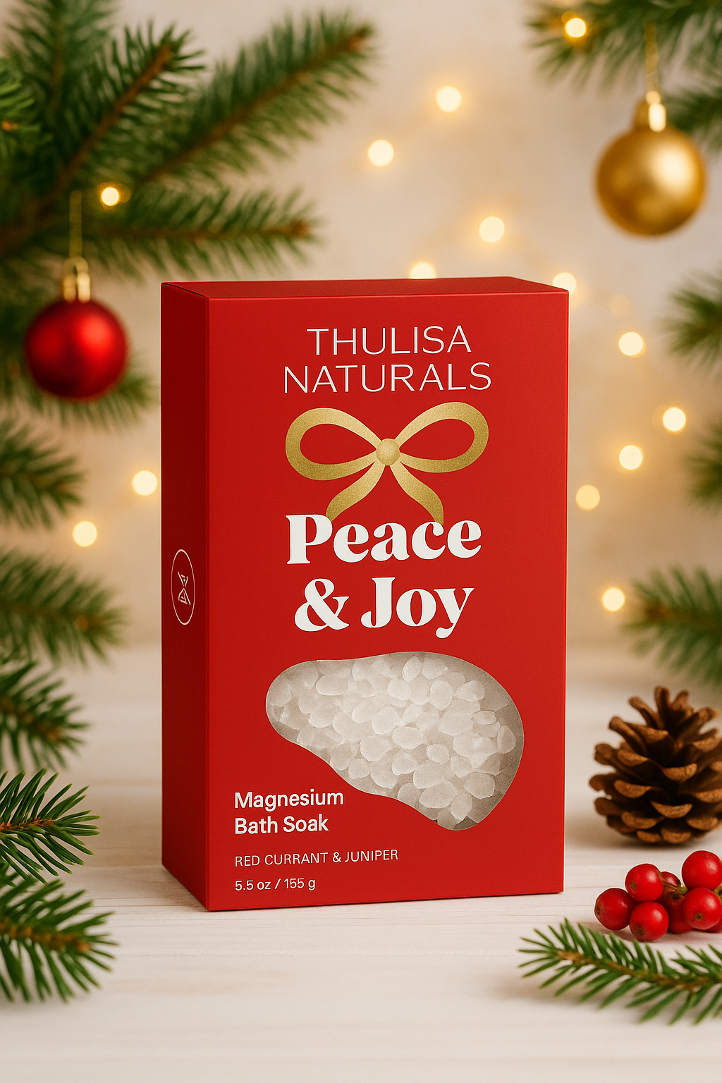 🎄 Red Currant & Juniper Magnesium Bath Soak – Festive Gift