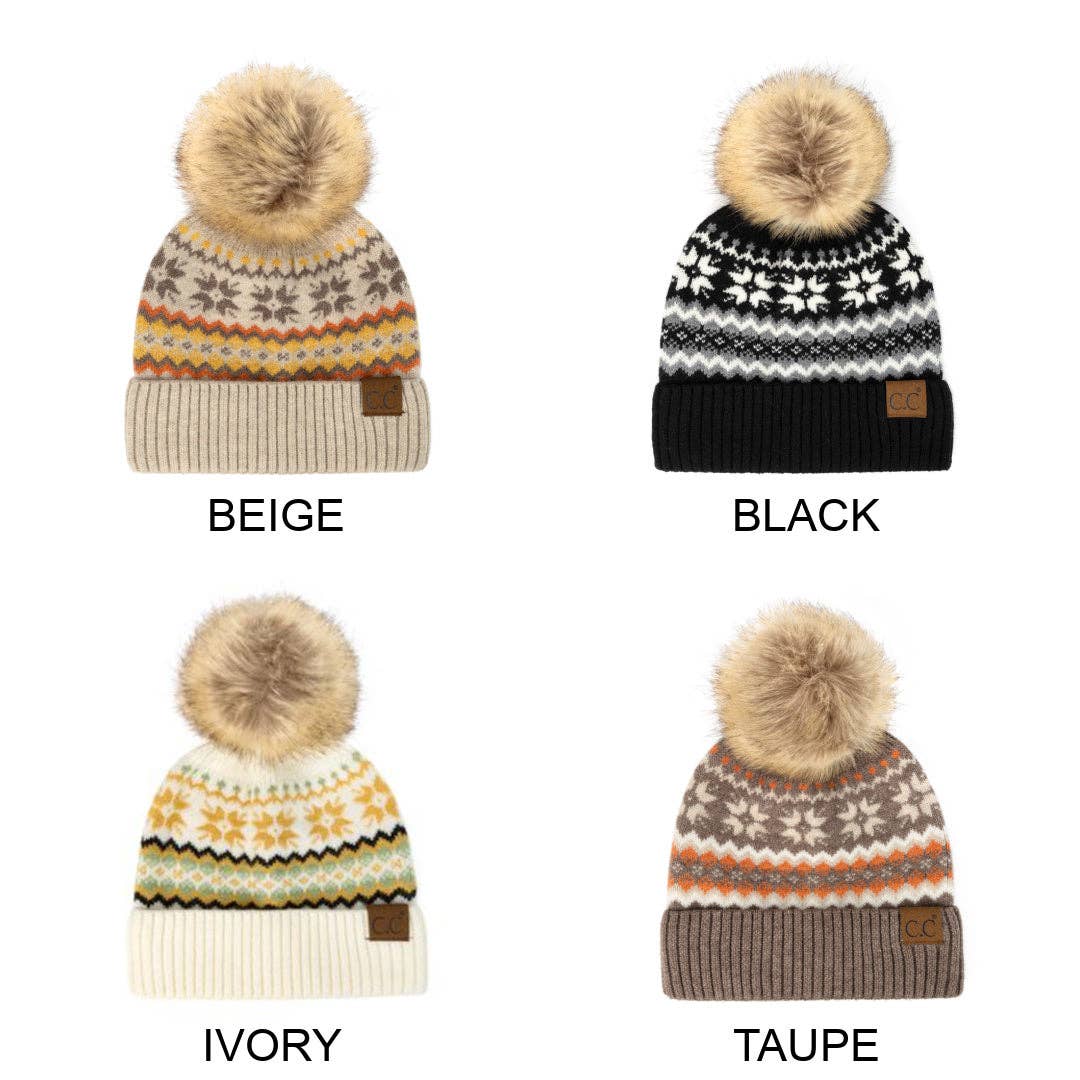 CC Nordic Fair Isle Beanie ( HAT-4029 )