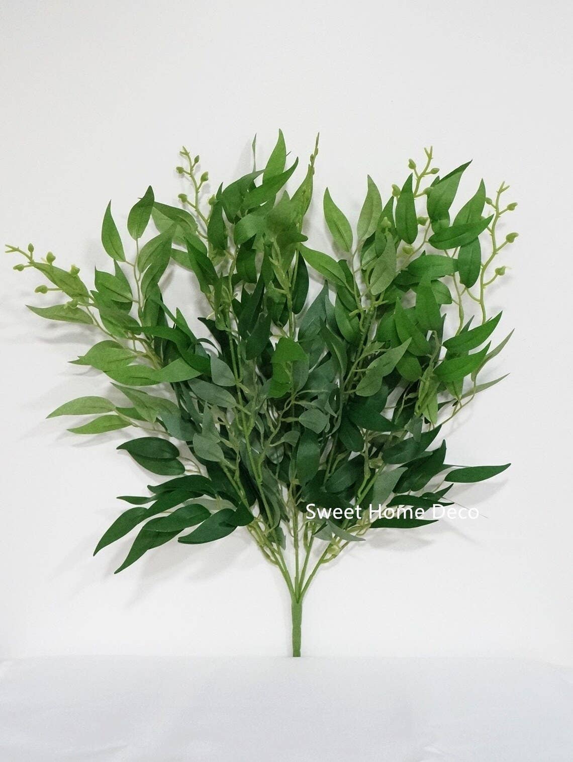 20'' Silk Eucalyptus Leaves Bush, Fake Seeded Eucalyptus