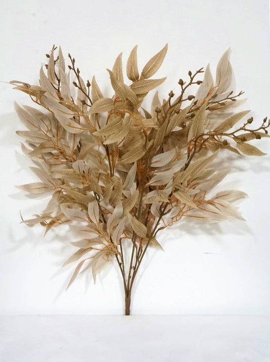 20'' Silk Eucalyptus Leaves Bush, Fake Seeded Eucalyptus