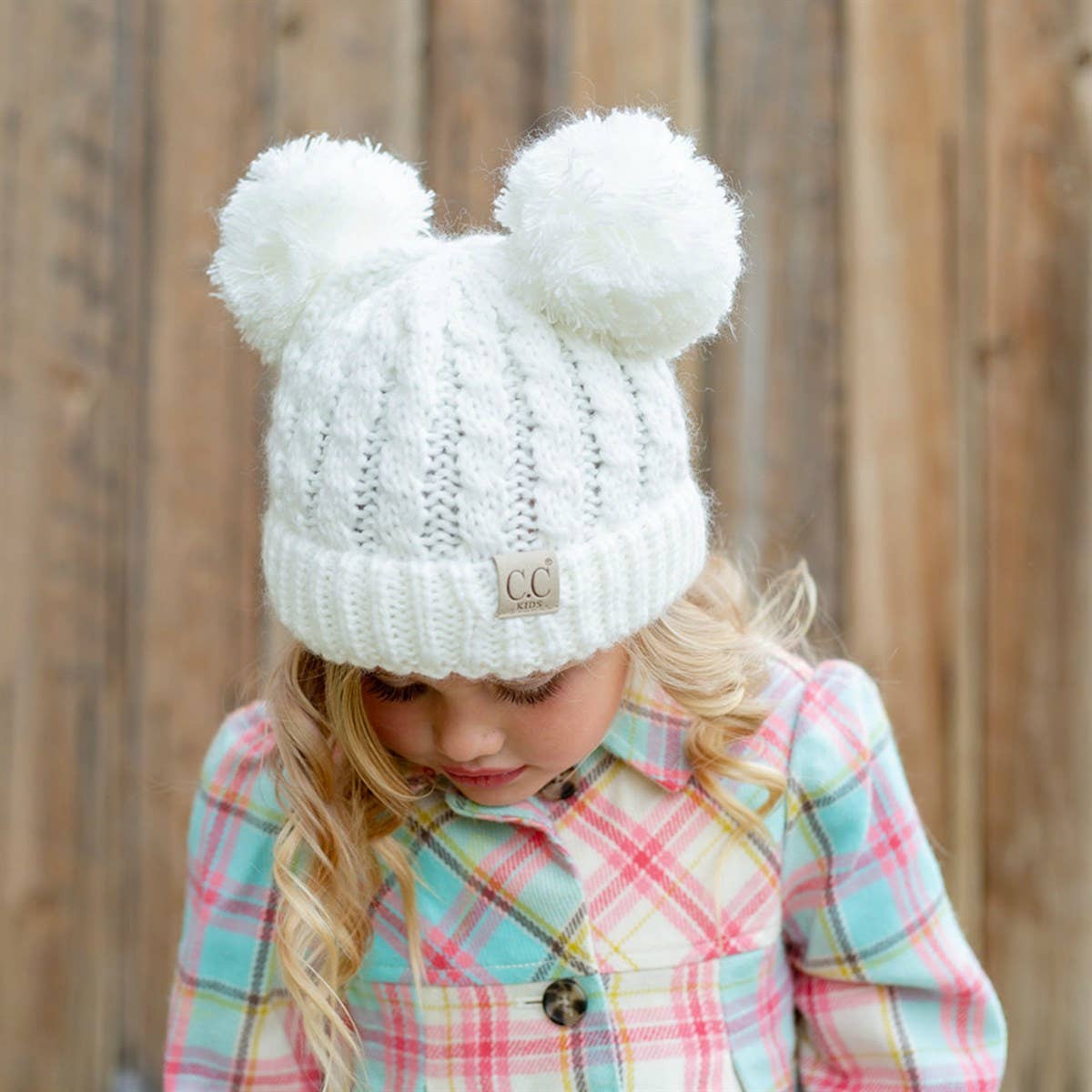 CC Kids Double Pom Beanie KIDS-24 HAT-60