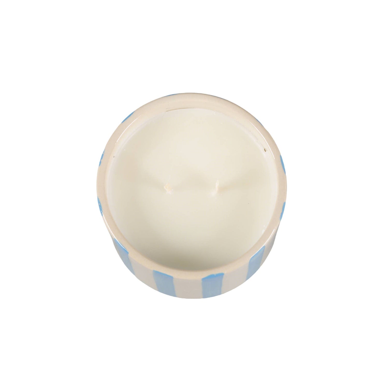 13 oz Blue Stripe Pedestal Glass Candle – Resort