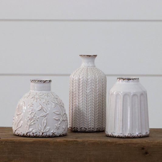 Textured Patterns Vases, Sm (Set Of 03)
