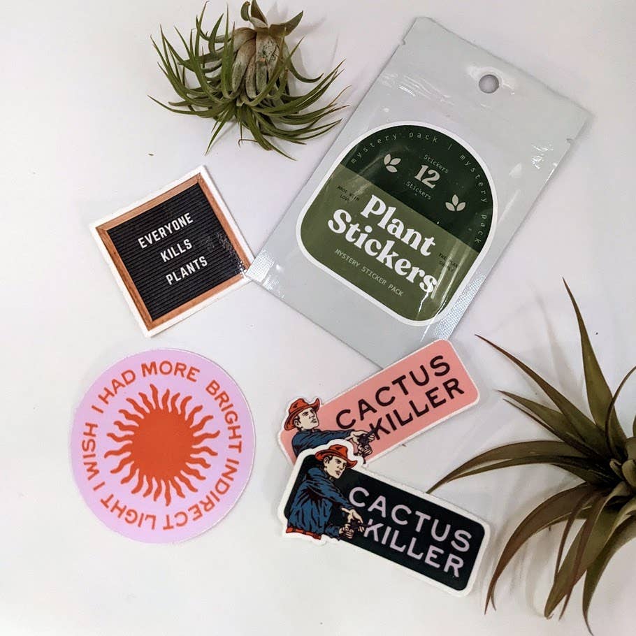 Cactus Killer Sticker | Cowboy Western Houseplant Sticker