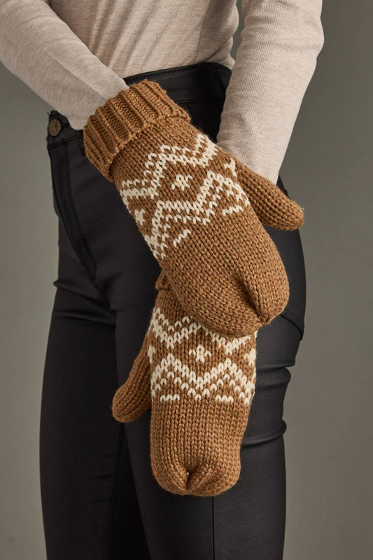 Brown & Speckled Patterned Mittens