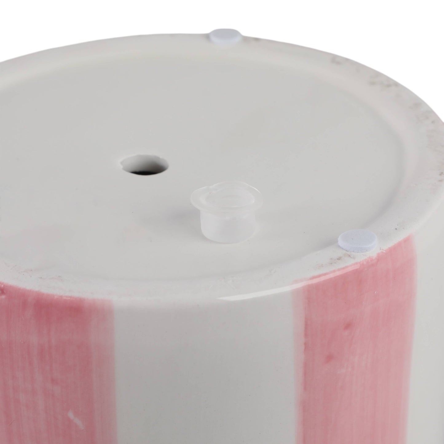 Planters Set of 2 - Pink Ceramic Striped Scallop, 6/8 in.