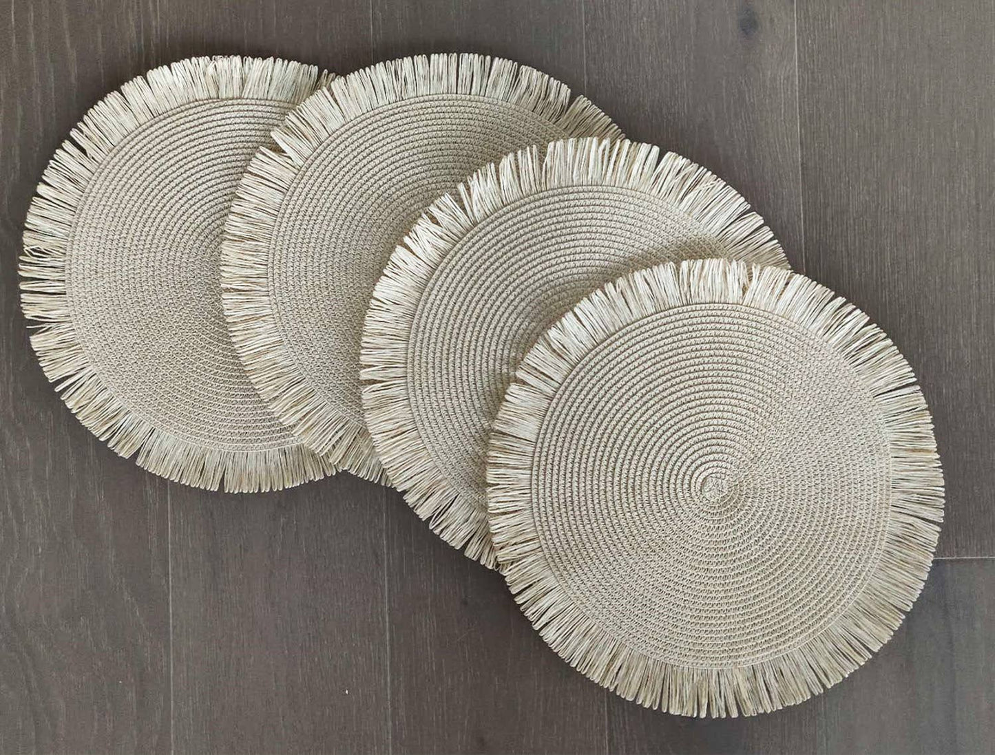 Handwoven Fringe Boho 15" Round Placemat