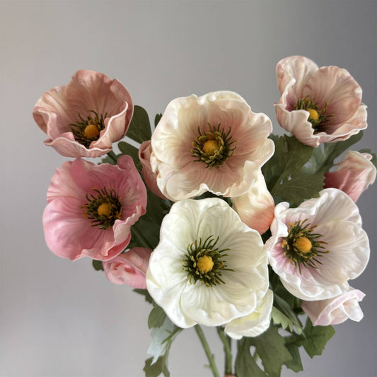 20''T PU Soft Touch Faux Anemone Flower, Sinlge Stem Anemone