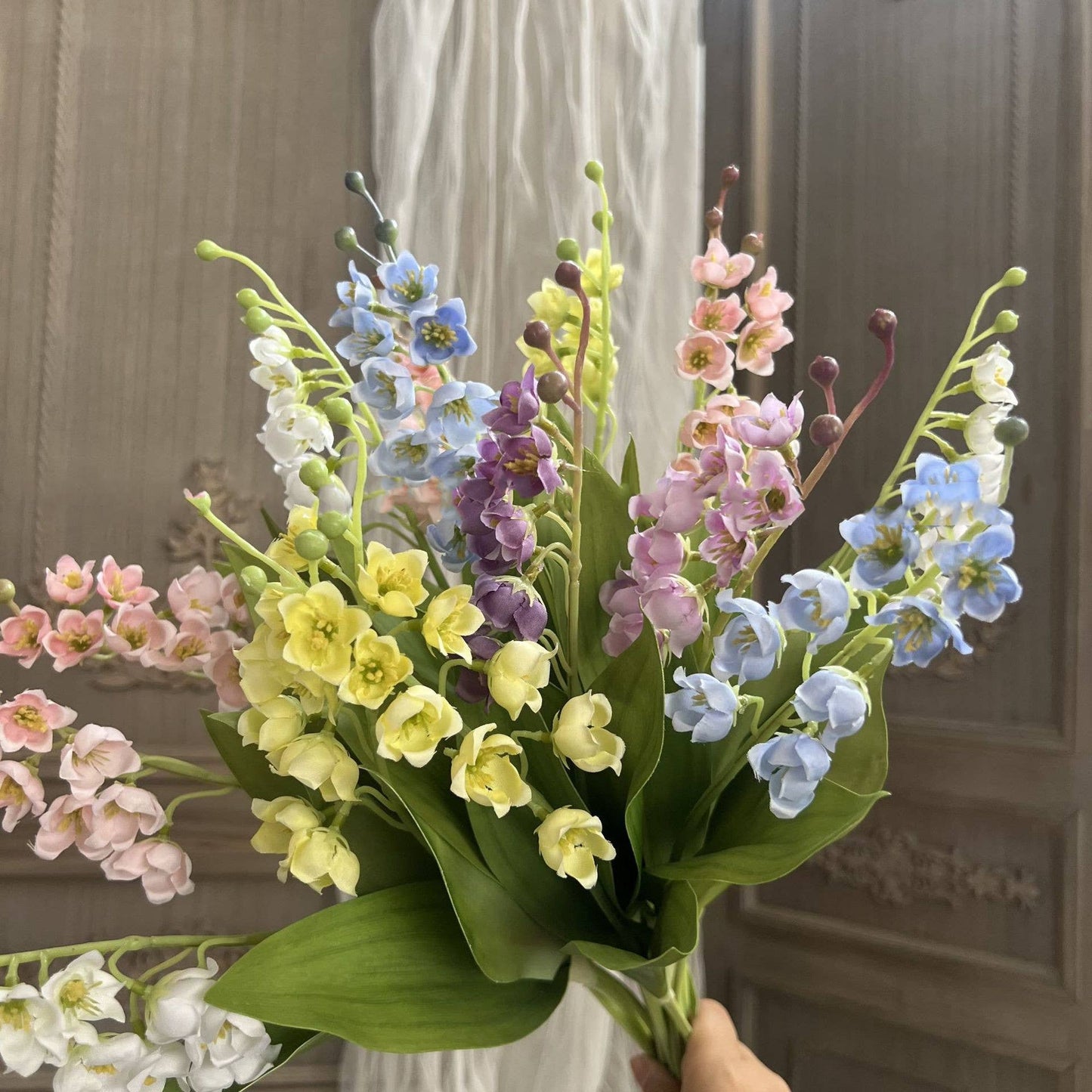15''T Faux Lily of The Valley Flower, Tiny Wild Flowers