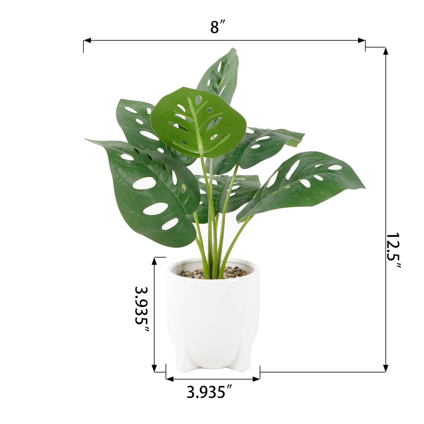 12.5" Cut Leaf  in 4" Footed Ceramic