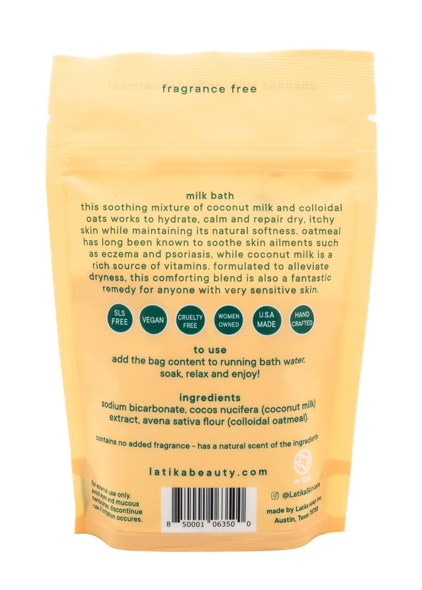 Soothe Vegan Milk Bath Soak - coconut milk & fragrance free