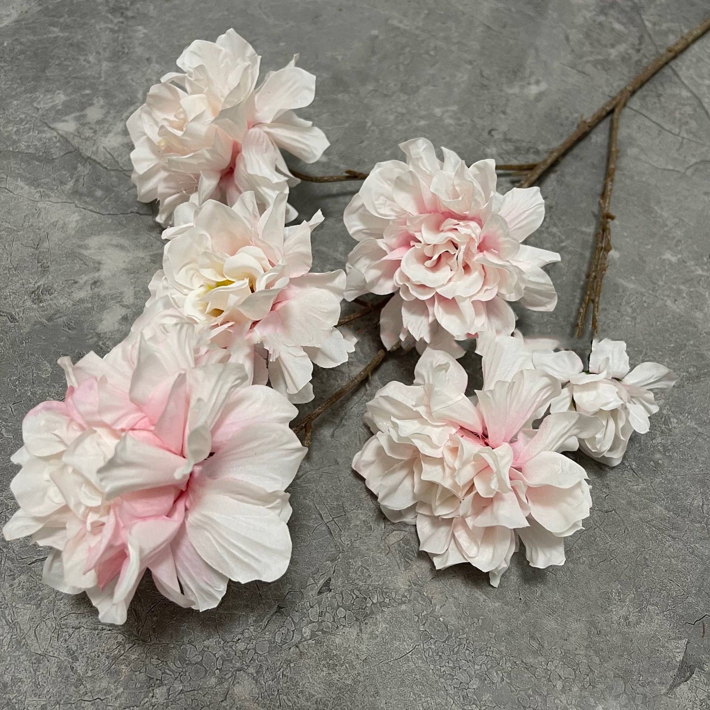 29''T Silk Hibiscus Peony Flower Stem, Boho Warm Brown Beige