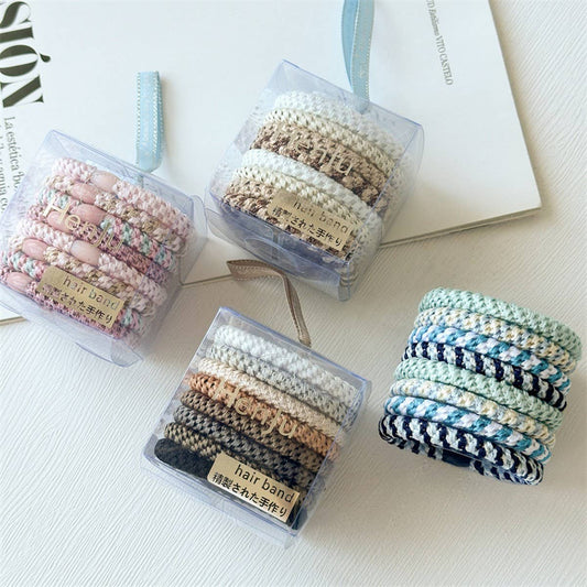 BOXED SMALL FRESH MIXED COLOR HAIR TIE 8-PIECE SET_CWAHA2438