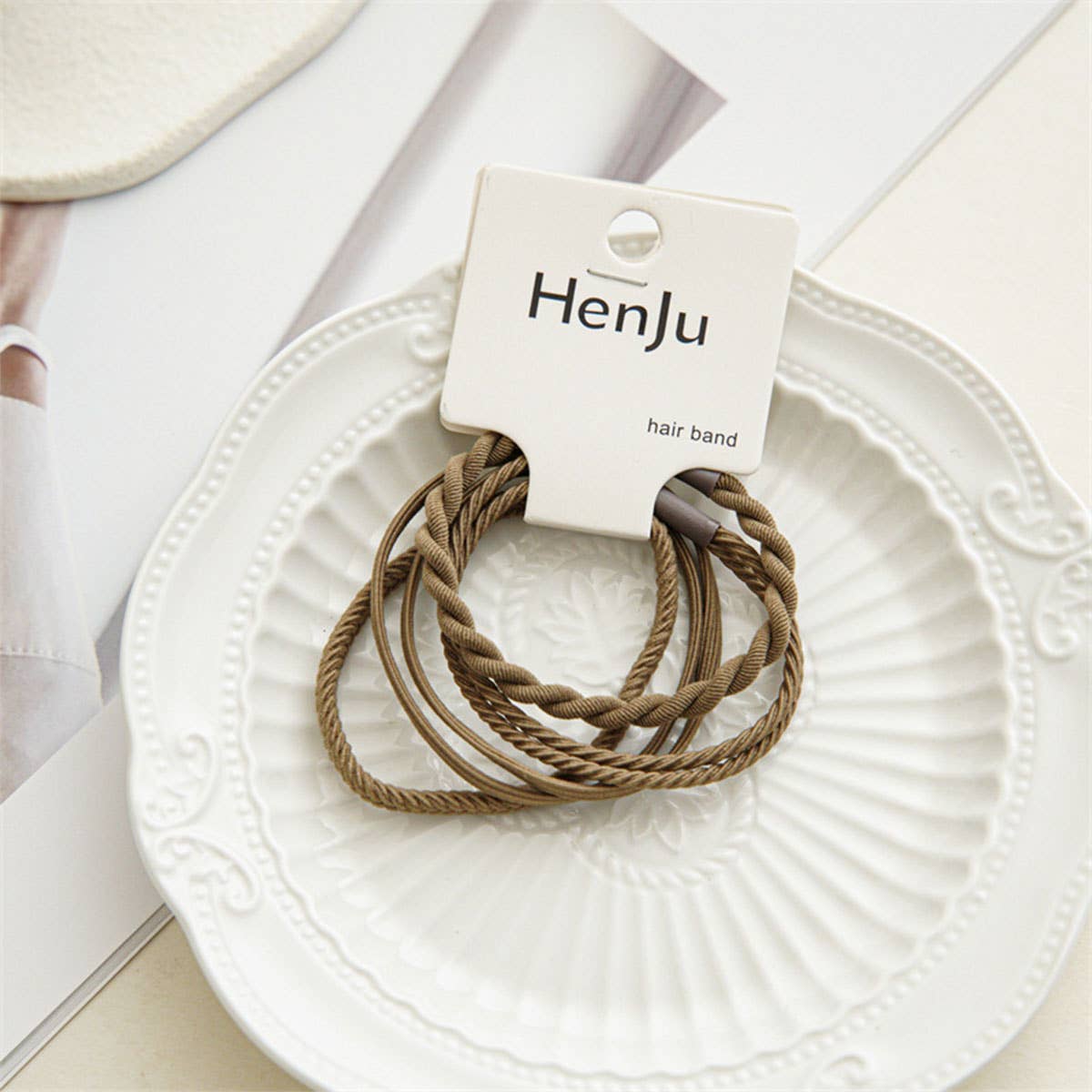 4PCS/SET SUPER STRETCHY ELASTIC SIMPLE HAIR TIES_CWAHA0334