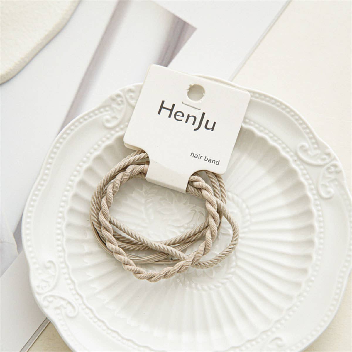 4PCS/SET SUPER STRETCHY ELASTIC SIMPLE HAIR TIES_CWAHA0334