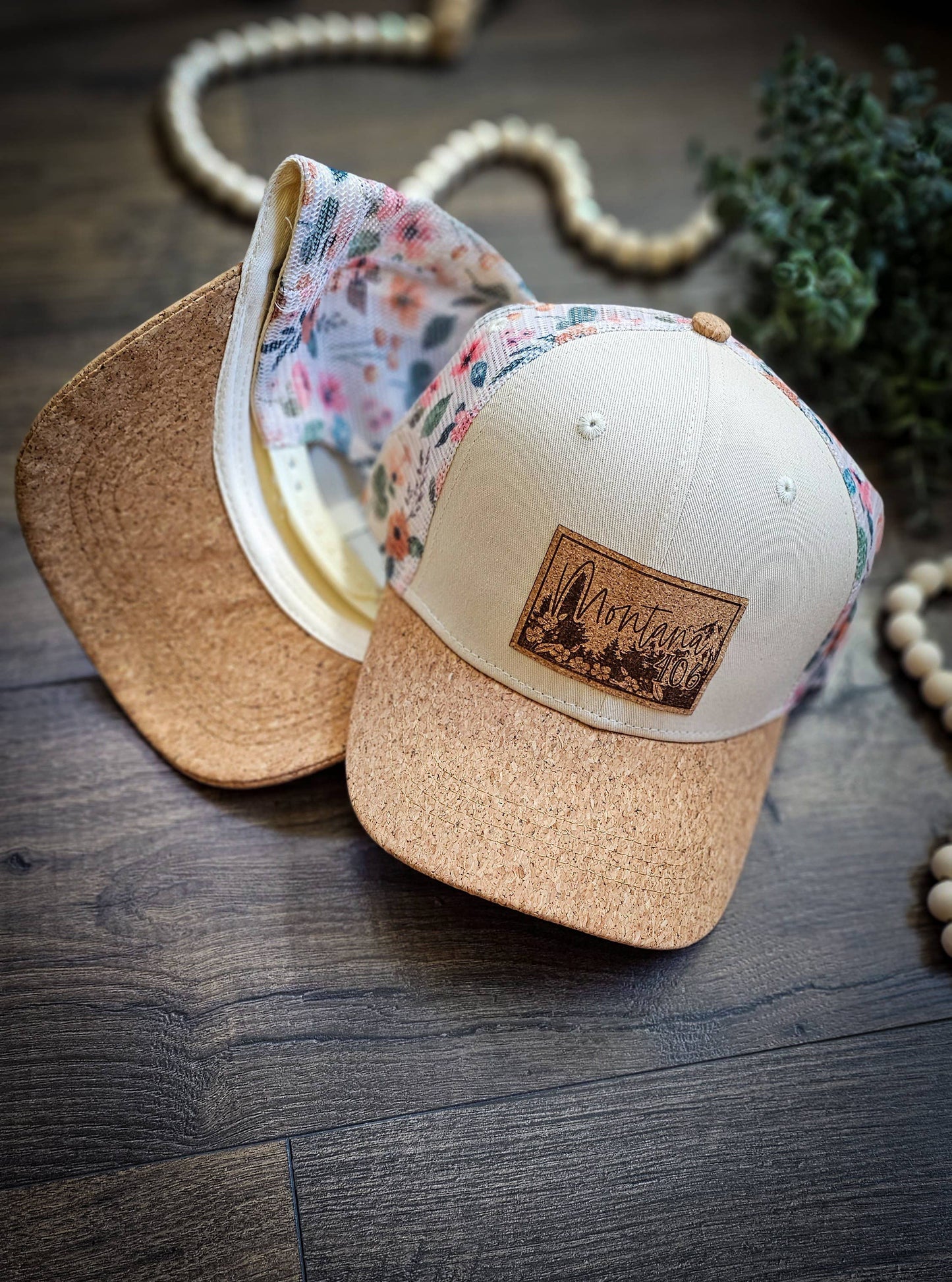 Cream Floral Cork