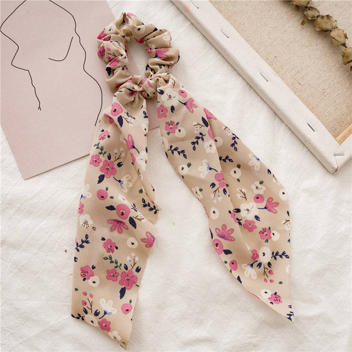 FRESH NEW FLORAL RIBBON HAIR ROPE_CWAHA0846