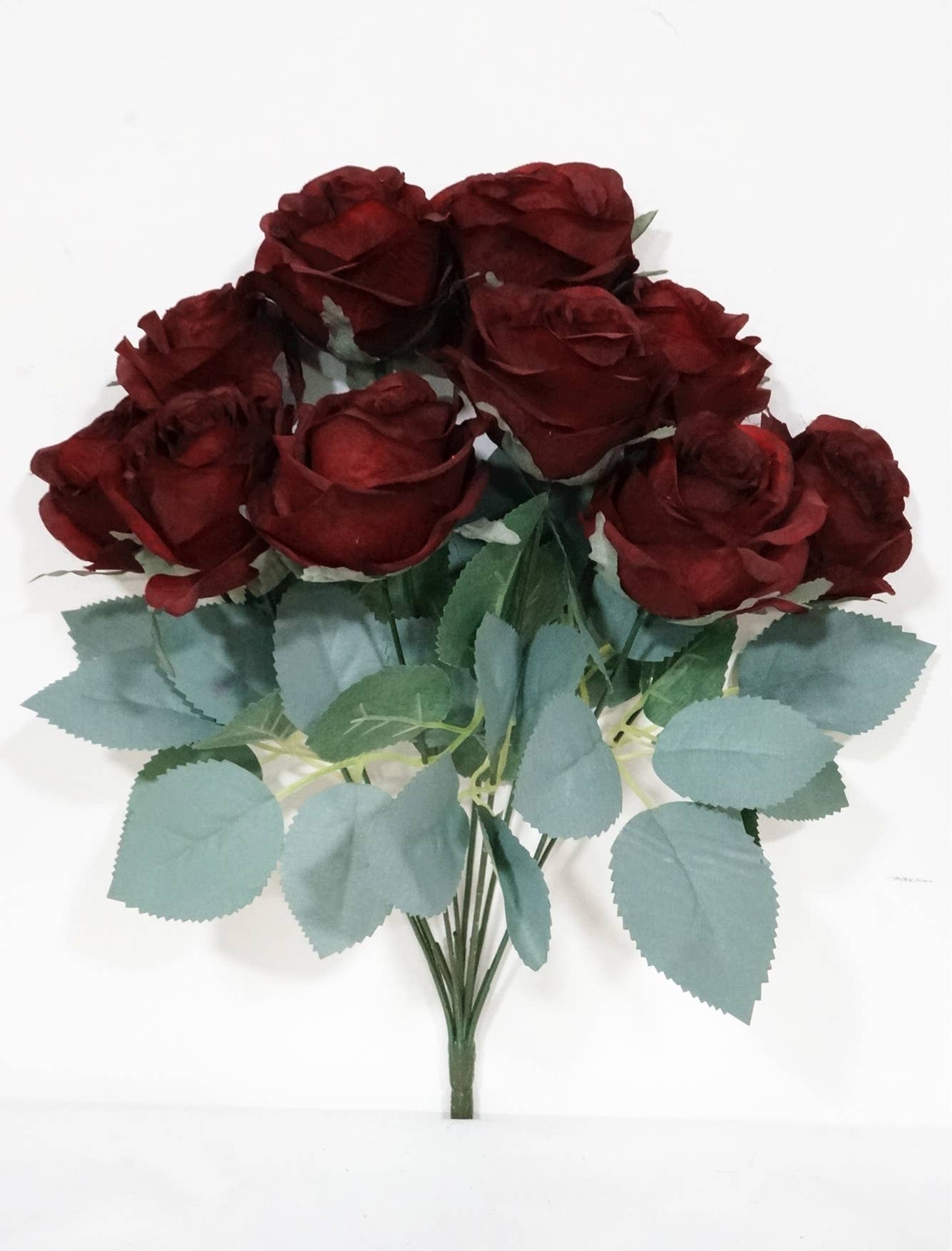 Princess Diana Rose Silk Artificial Flower Bunch, 10 Heads