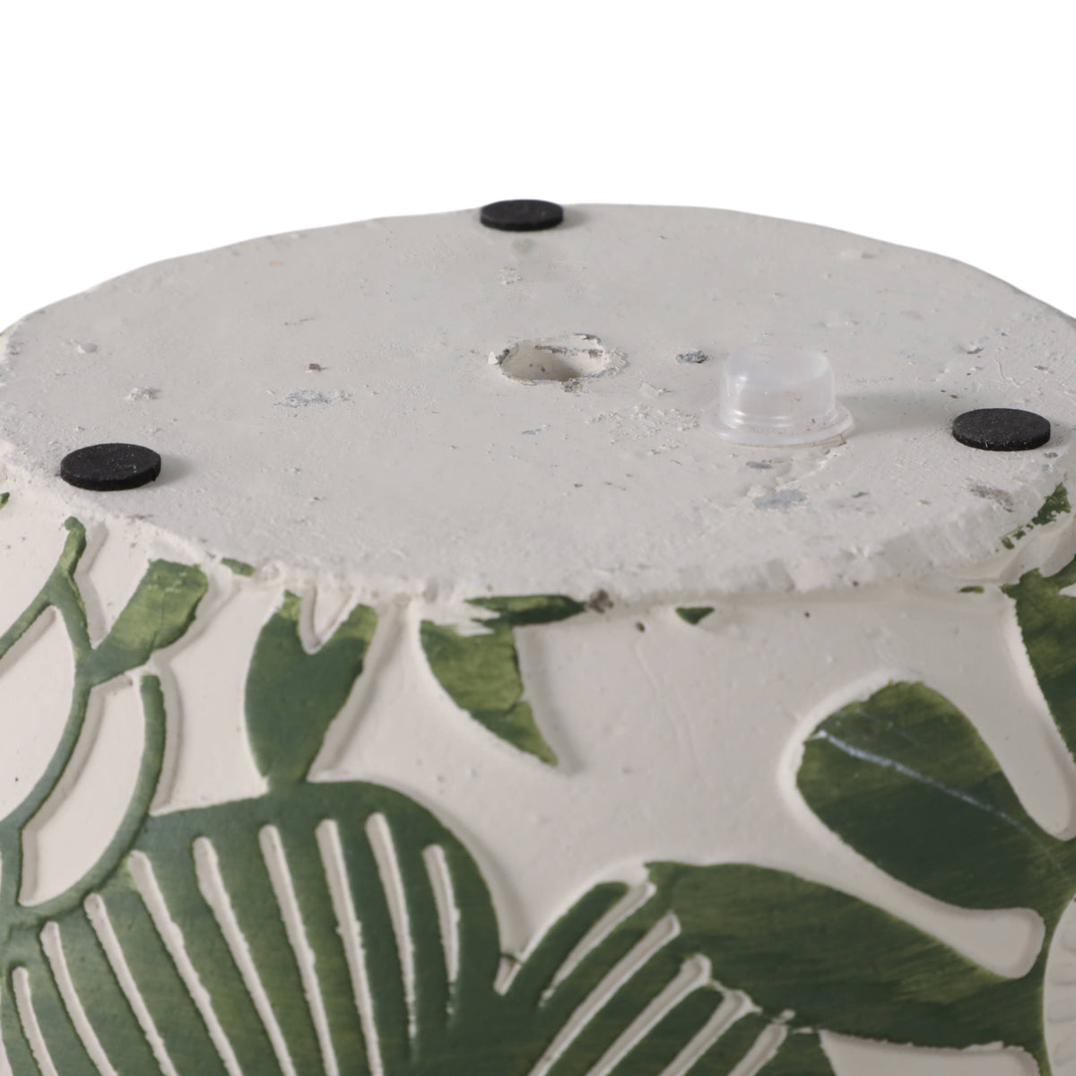 Planter Set of 2 - White/Green Ceramic Floral Power, 6/8 in.