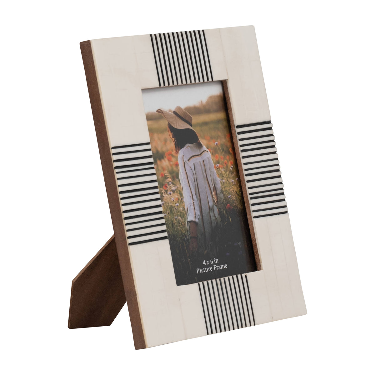 Photo Frame - Black/White Resin Abstract Geometric, 4x6 in.