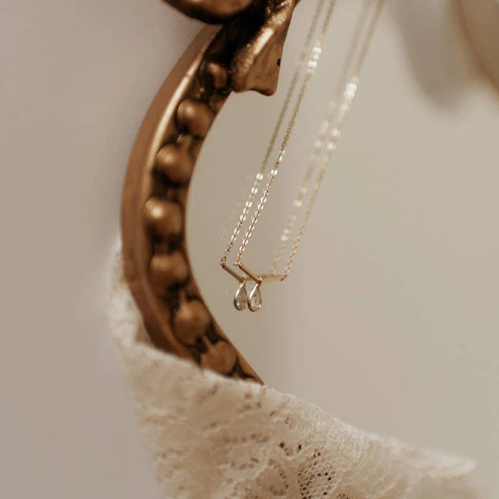 Harper Diamond Teardrop Necklace