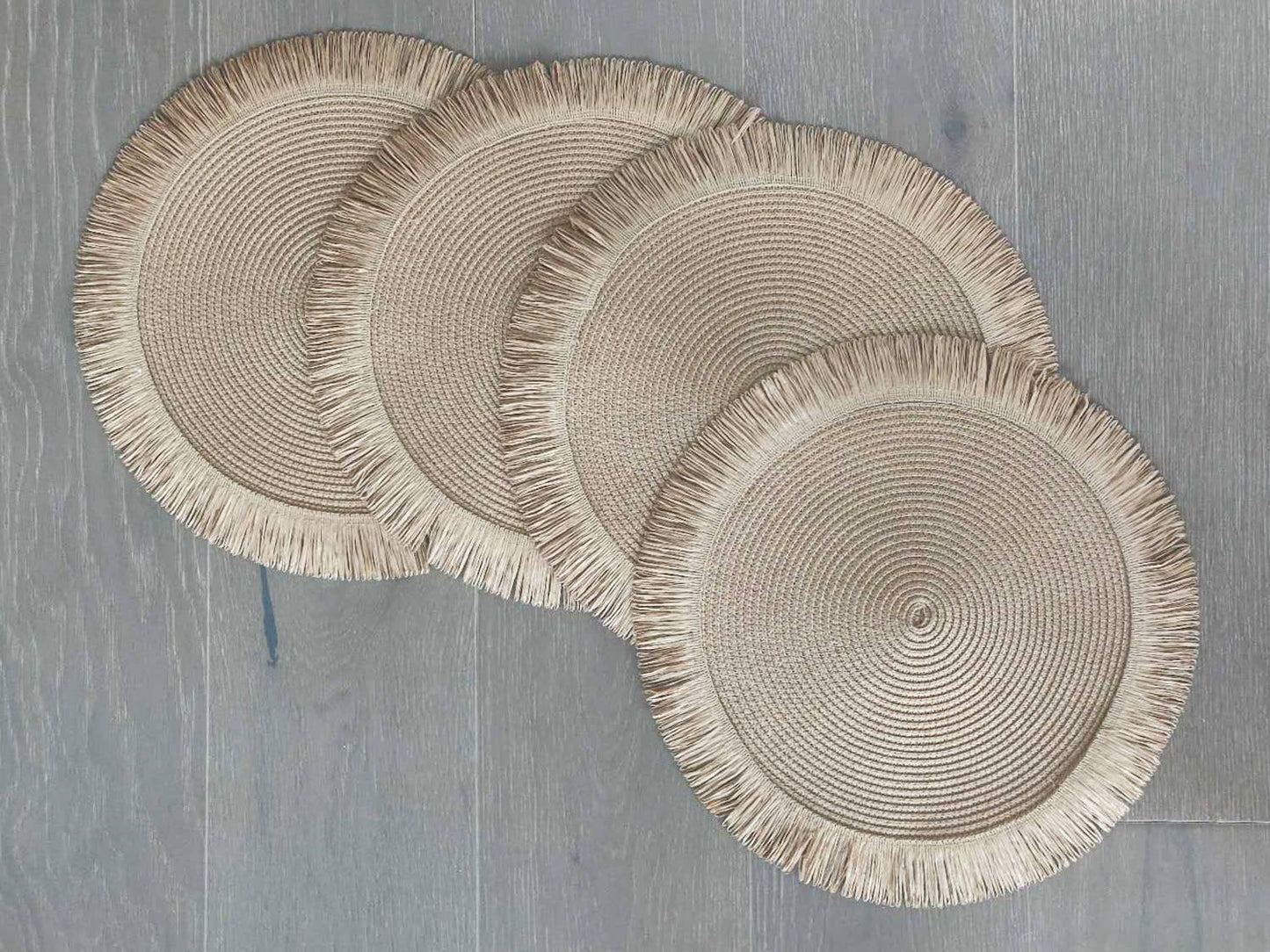 Handwoven Fringe Boho 15" Round Placemat