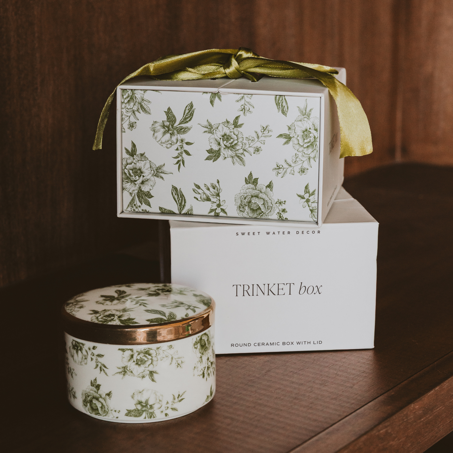 *NEW* Green Delft Trinket Dish with Lid - Home Decor & Gifts