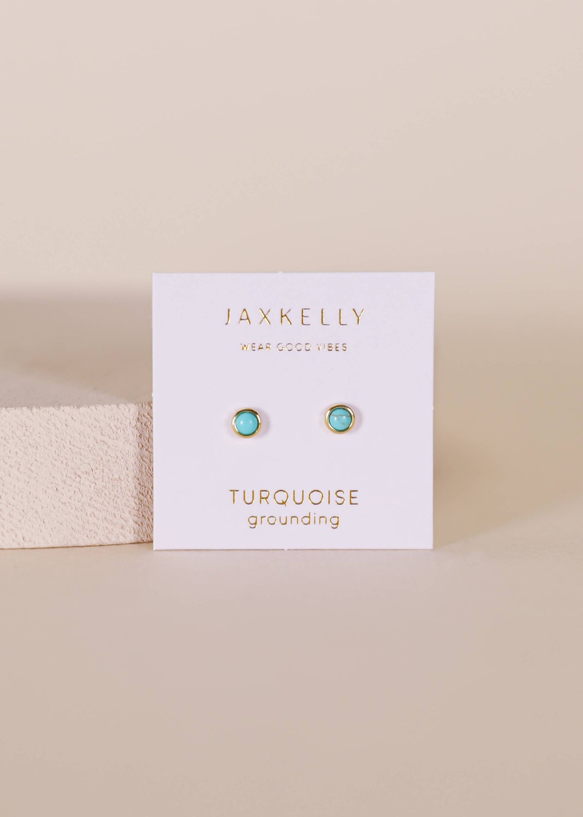 Simple Stud - Turquoise - Gold Earrings