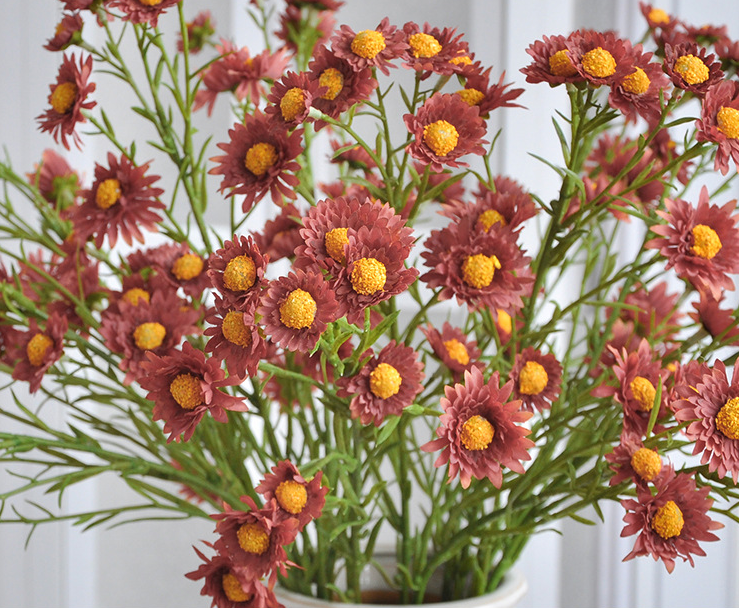 23''T Faux Mini Daisy Floral Stem, Autumn Daisies, Long Stem