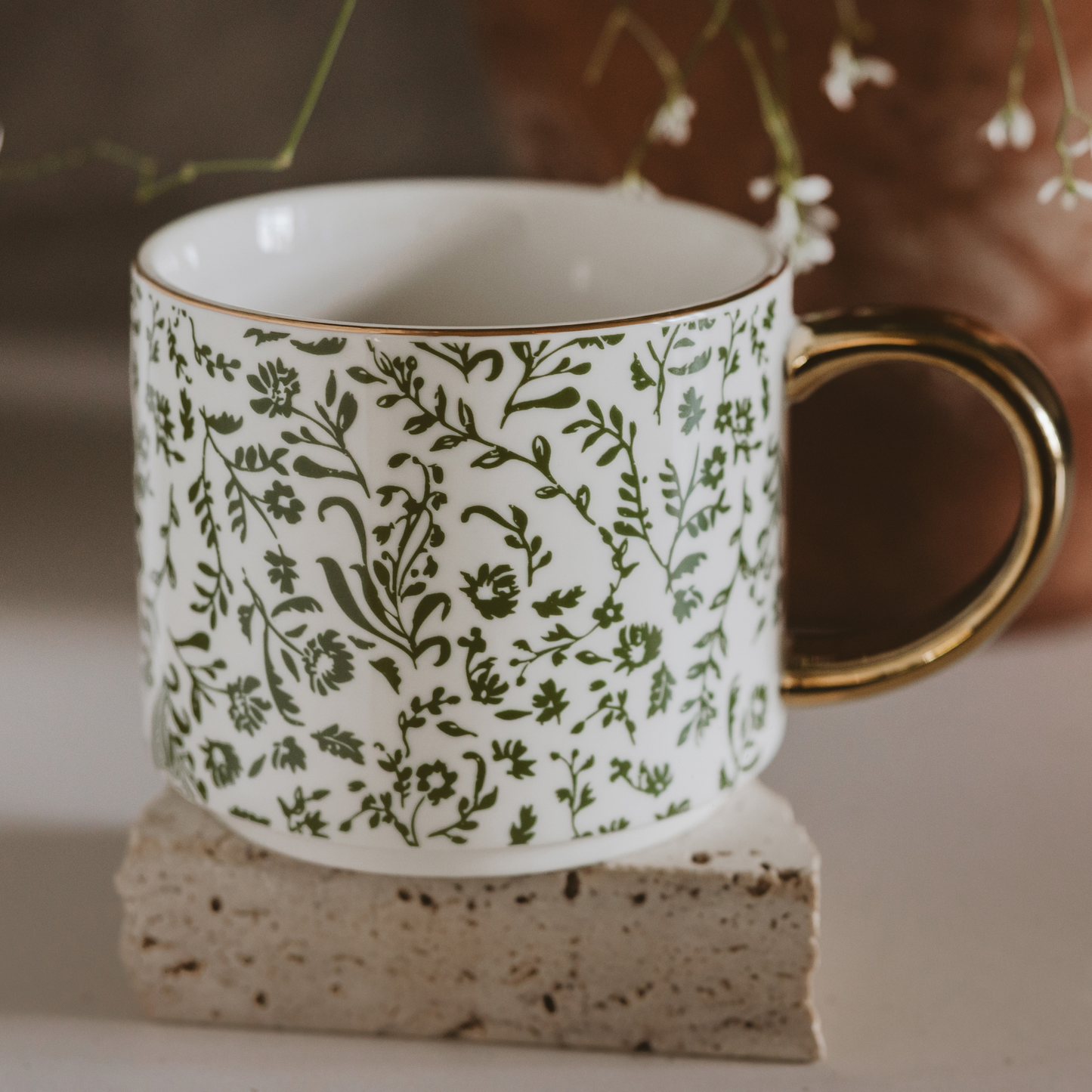 *NEW* Green Floral Coffee Mug - Home Decor & Gifts