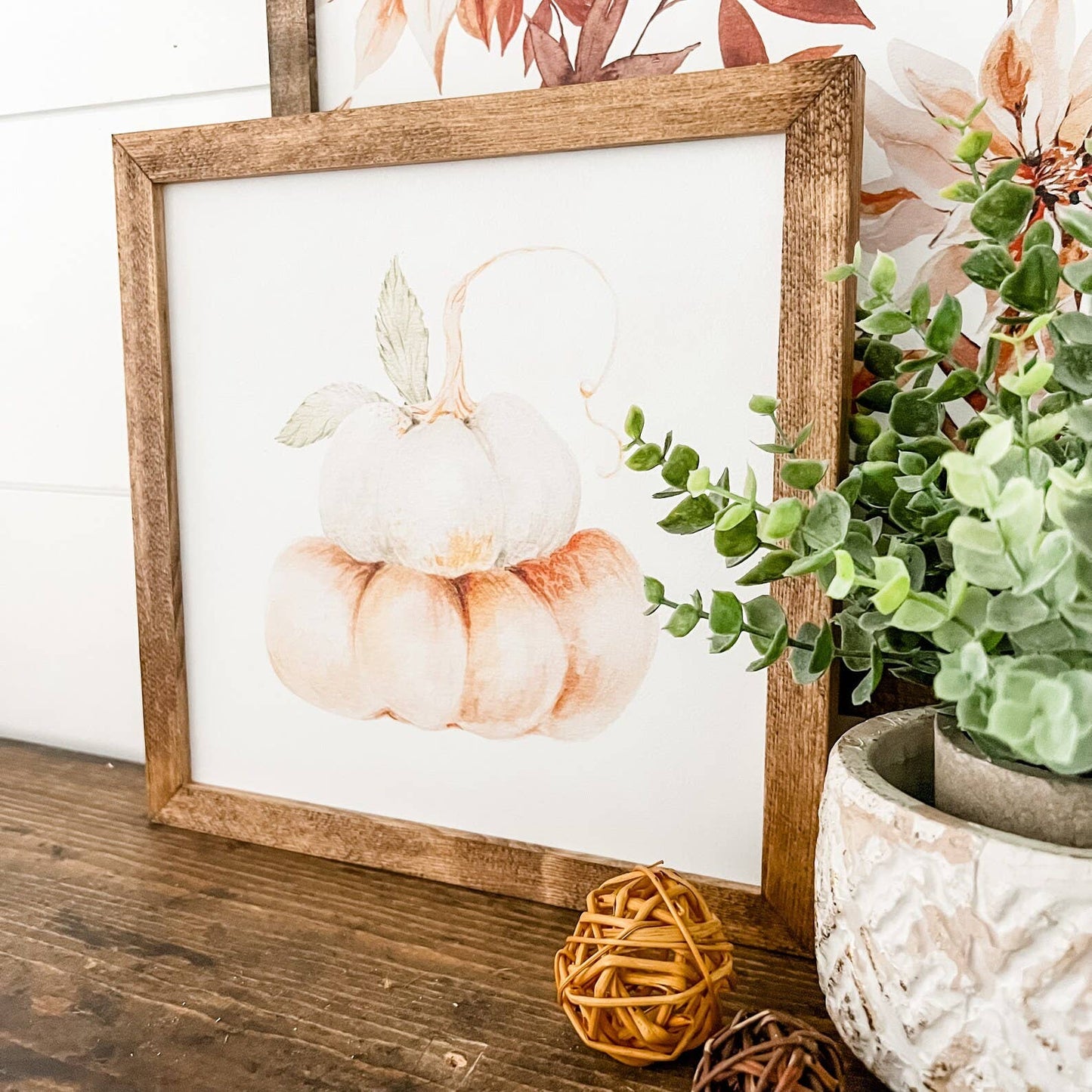 Stacked Pumpkins Fall Sign