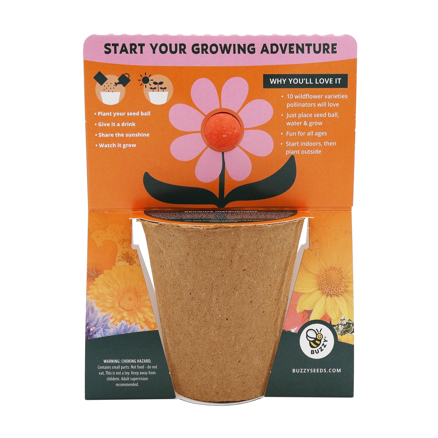 Wildflower Seed Ball Cups 6pk | Pollinator Mix | Bee Garden