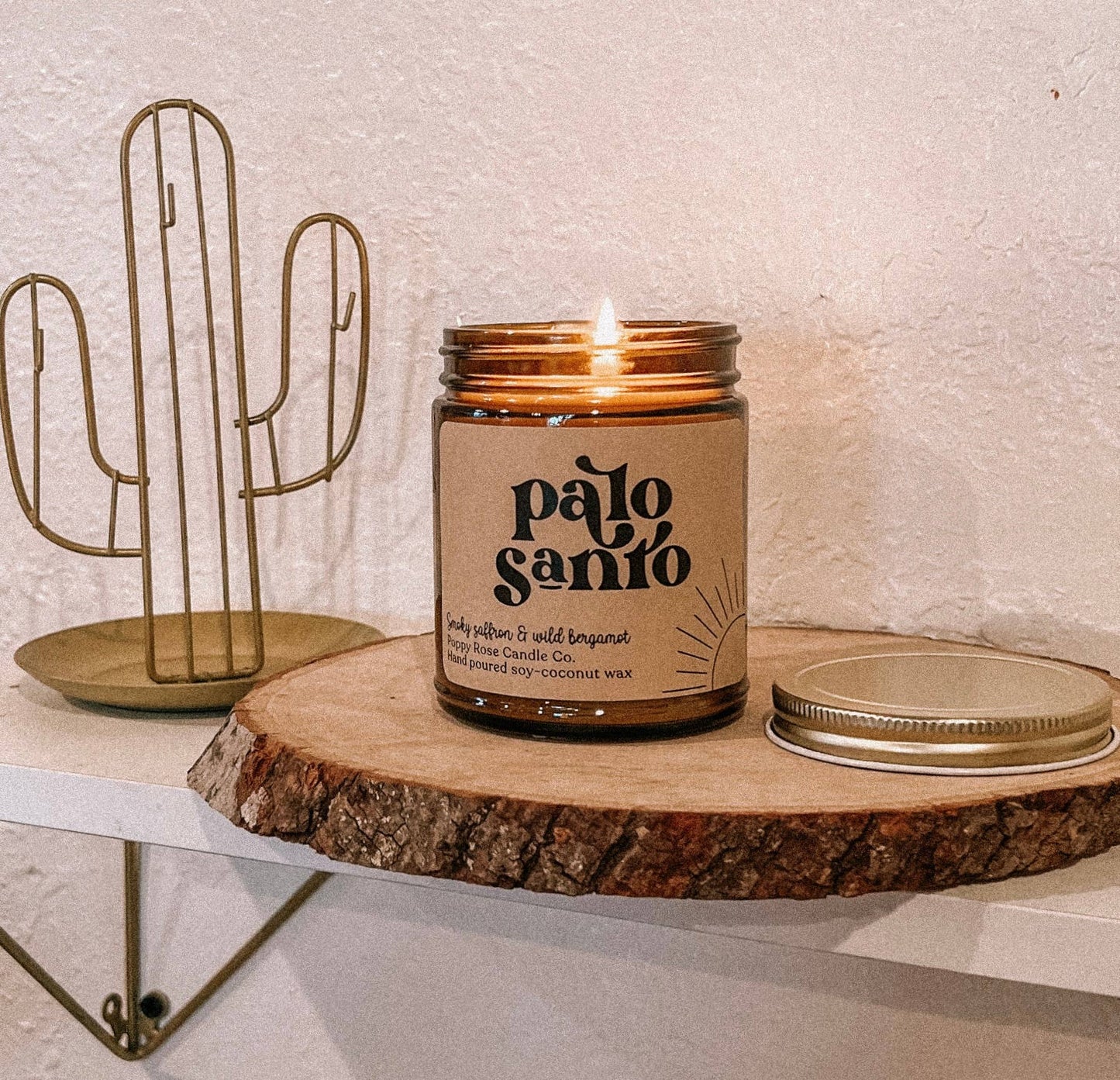 Palo Santo - 8 oz amber jar coconut wax candle 