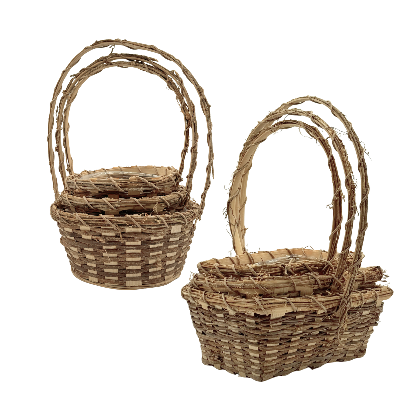 9.5"D Mixed Vine Rattan Baskets - Assorted