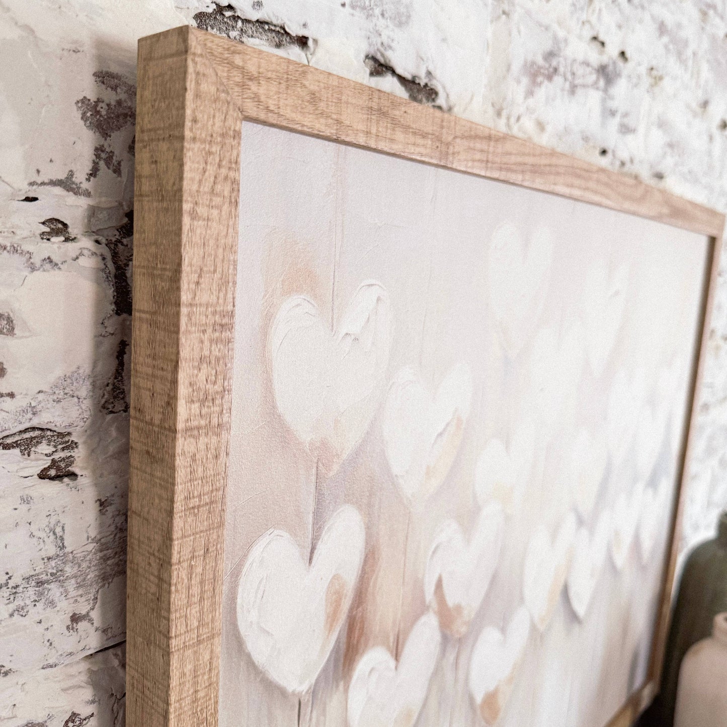 White Balloon Hearts Valentines Day Wood Sign - Rectangle