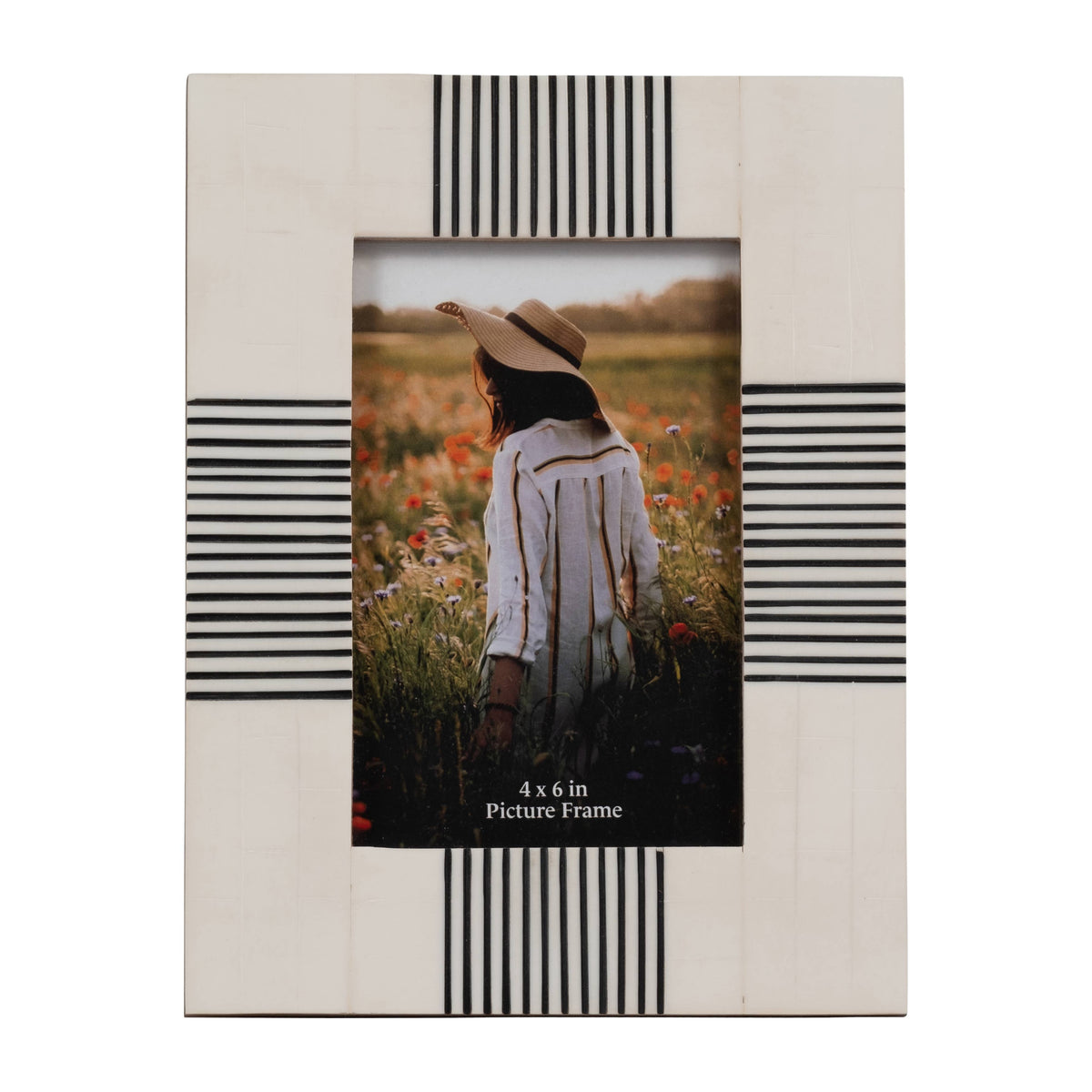 Photo Frame - Black/White Resin Abstract Geometric, 4x6 in.
