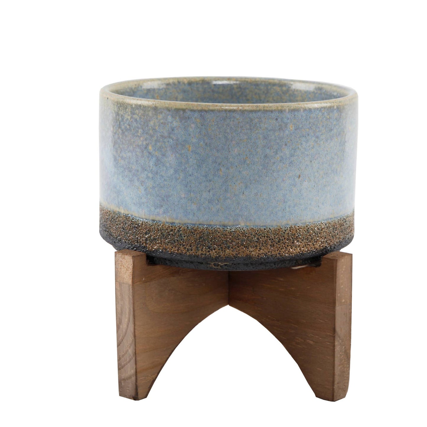 Ceramic Planter on Wood Stand