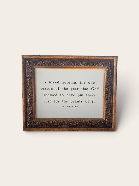 I Loved Autumn | Antique Gold Frame Wall Art