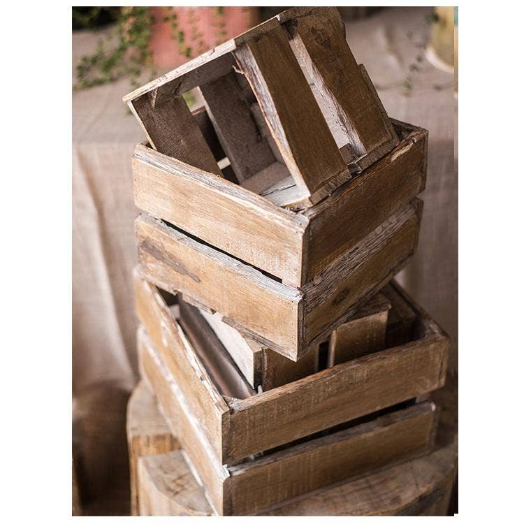 Square Cube Solid Wood Crates