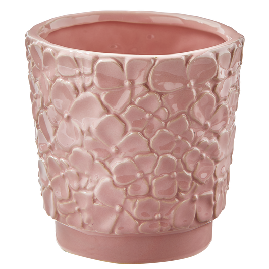 Blossom Planter Medium Pink Stoneware Spring