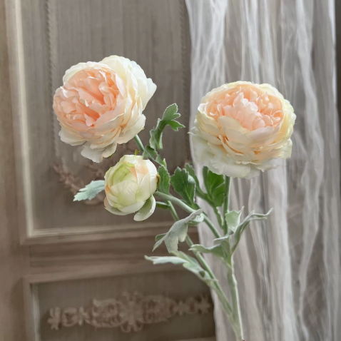 19'' Silk Ranunculus Single Spray Flowers, Spring Ranunculus