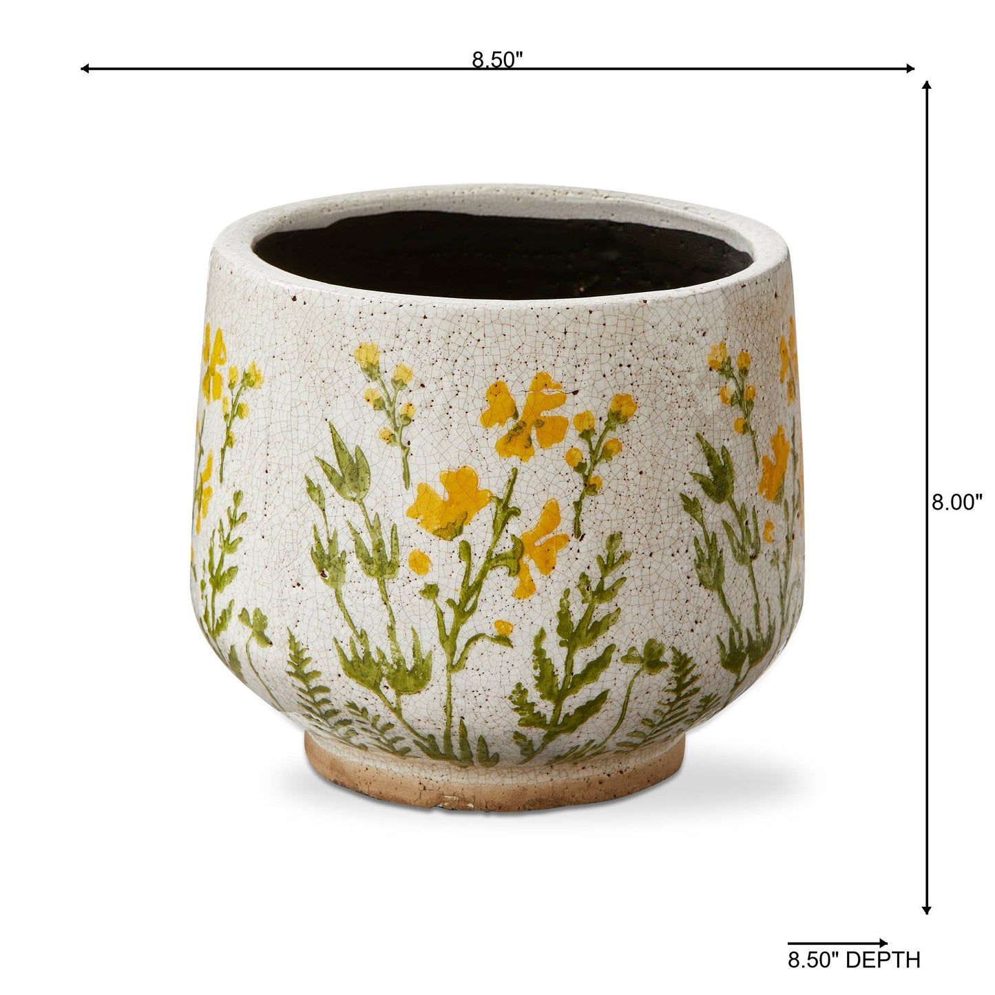Wild Flower Footed Planter Large Multi Terracotta Spring