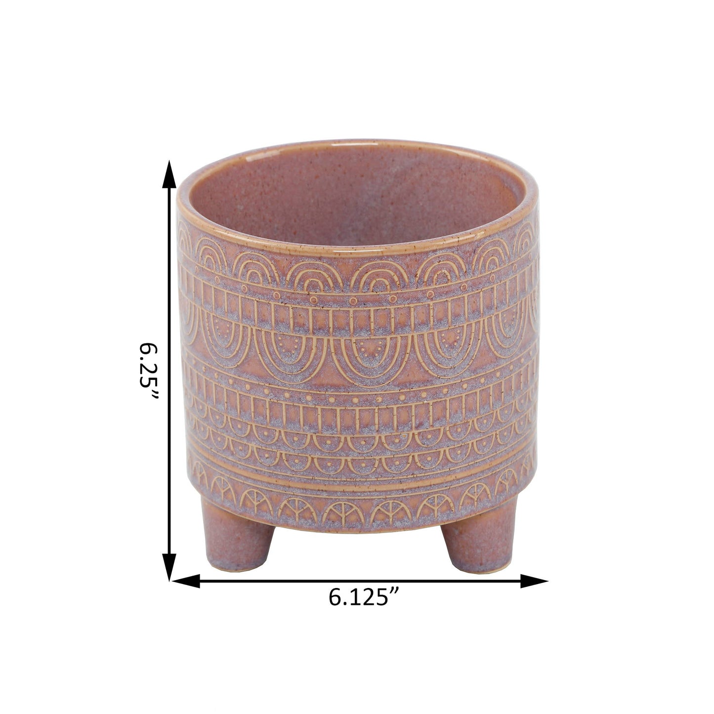 Boho Terracotta Footed Ceramic Planter