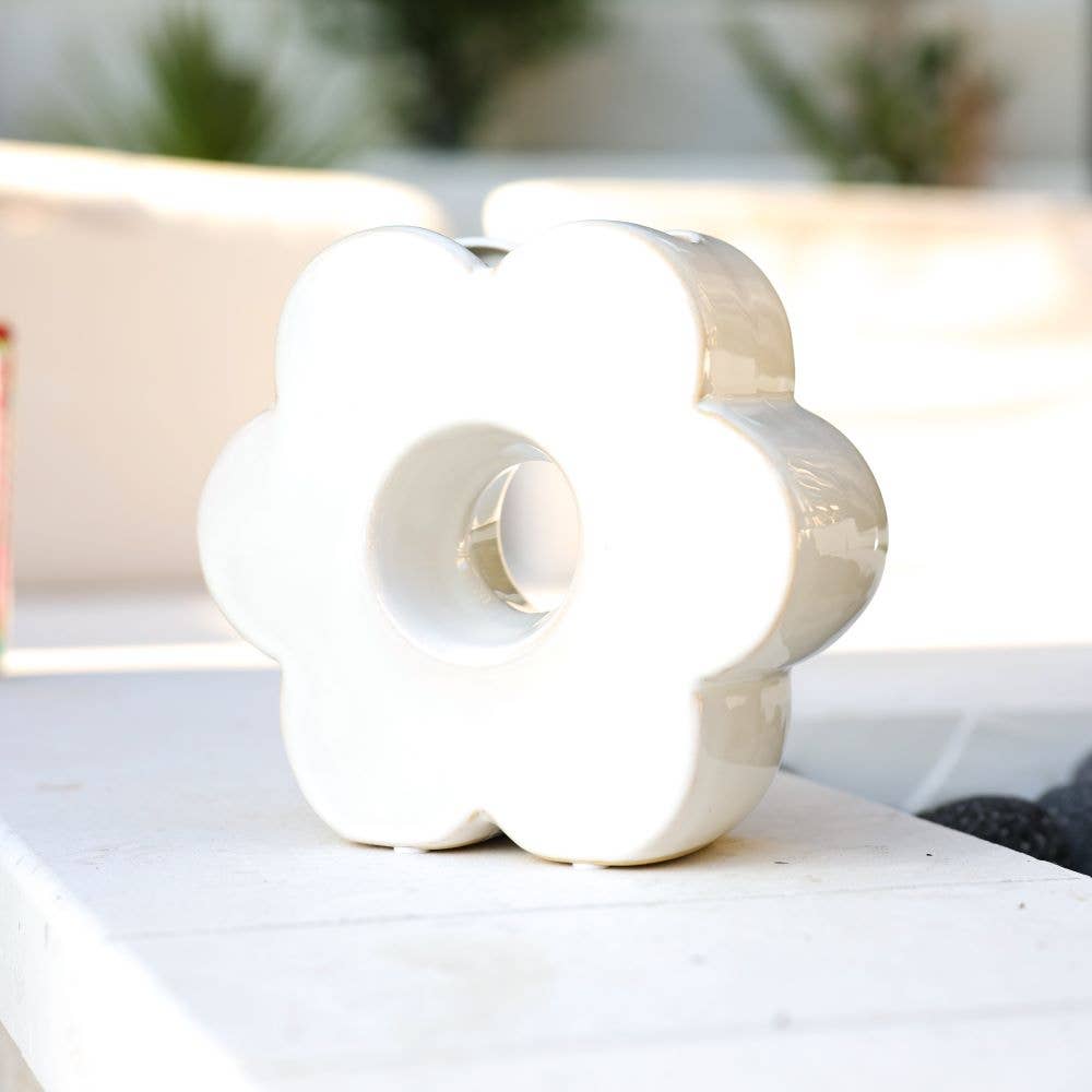 White Ceramic Flower Vase